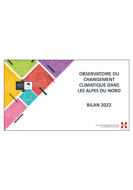 Observatoire du changement climatique dans les Alpes du Nord – bilan 2022